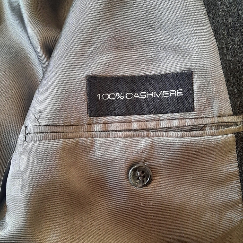Bill Blass Mens 100%Cashmere Charcoal Gray Blazer Size 42 Regular - Picture 8 of 12